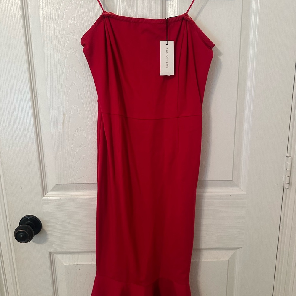 Sugarlips Vibrant Red Midi Dress